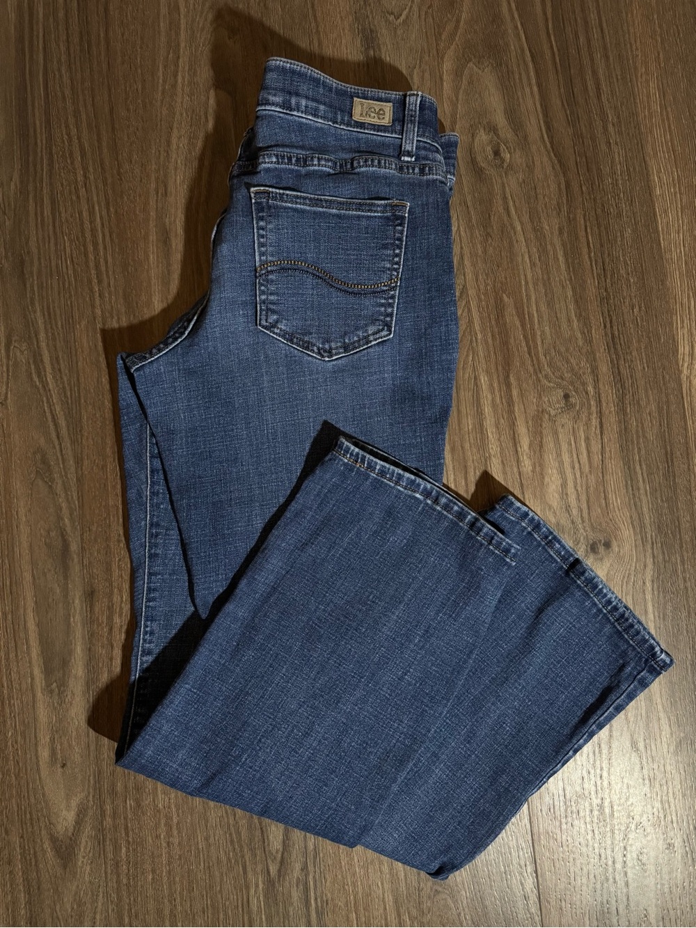 Lee Dark Blue Flared Wide-Leg Jeans
